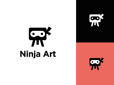 Ninja Art art brand branding clean design flat graphic design hotel logo logo design minimal modern ninja painting travel