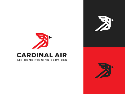Cardinal air bird brand branding cardinal clean condition design flat graphic design logo logo design minimal modern services