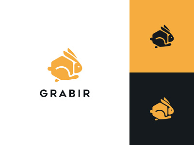 Grabir box brand branding clean design fast flat food graphic design logo logo design minimal modern order rabbit running technology typography