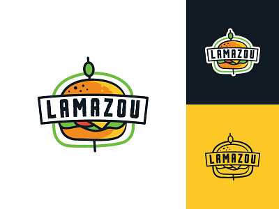 Lamazou brand branding catering clean design flat food graphic design logo logo design minimal modern new york retail sandwich sandwiches typography
