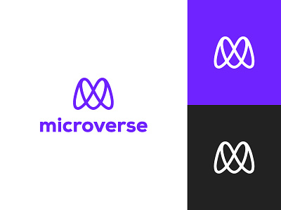 Microverse brand branding clean collaboration connect design education graphic design logo logo design minimal modern trend typography