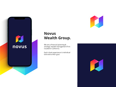 Novus brand branding california clean client design finance financial flat goal graphic design logo logo design managment minimal modern wealth