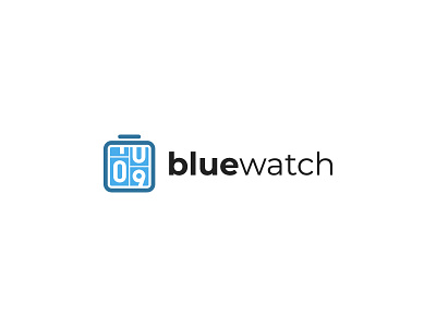 bluewatch blue brand branding clean design flat graphic design icon logo logo design minimal modern smart vector watch