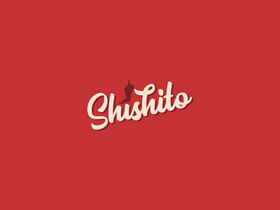 Shishito brand branding clean curly design flat graphic design logo logo design minimal modern red script ship typhography vector