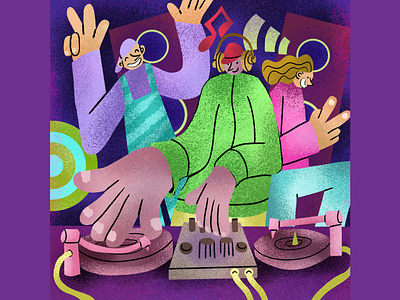 DJ FUN dancers design dj dj illustration djlife illustration illustrator illustrators on dribbble music music illustration vector illustration vectorart