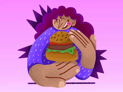 HAMBURGER GIRL clipstudiopaint design food food illustration hamburger illustration illustrator vector vector illustration vectorart