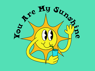 sunshine cartoon design illustration illustrator logo quote sun sunshine vector vector illustration vectorart you are my sunshine