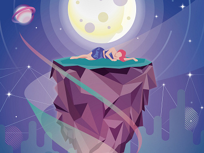 DREAMS cartoon celestial design illustration illustrationart illustrator rock sleep vector vector illustration vectorart