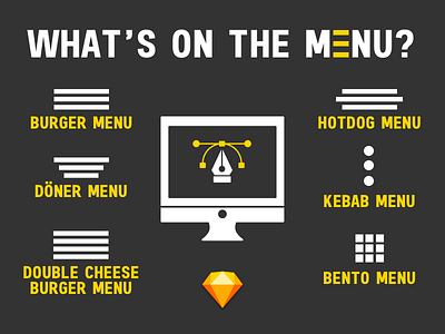 Whats On The Menu? app burger icon interface menu sketch ui