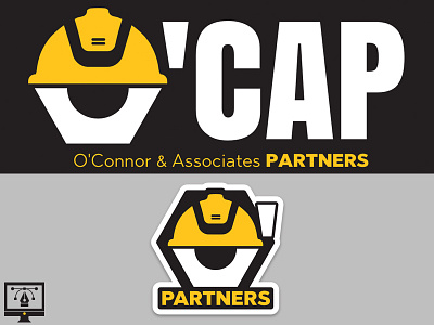 O'Connor & Associates Partners Logo construction design die cut illustraor logo typography
