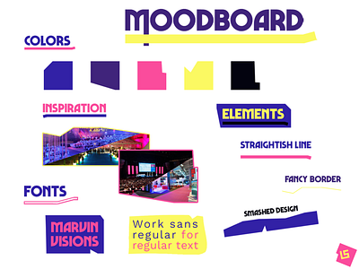 Moodboard - colors, inspiration, elements and fonts