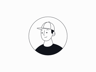 Monotone Avator avatar icons avator boy cap charachter human illustration profile ui