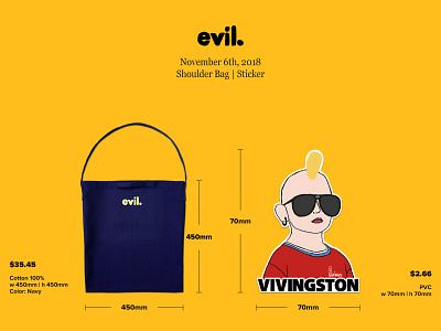 Goods bag calligraphy charachter evil exhibition illustrations product product design sticker