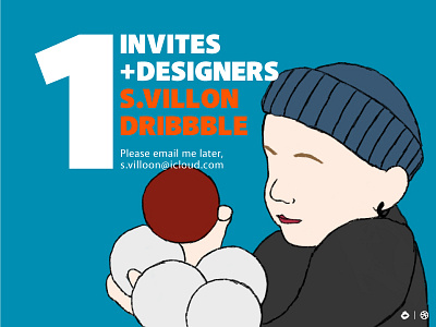 One Dribbble Invites! charachter child draft dribbble illustrations invitation invite kids