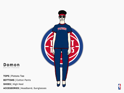 Domon | Detroit Pistons basketball charachter detroit girl illustrations nba pistons series sports