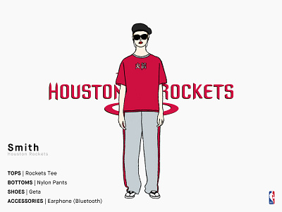 Smith | Houston Rockets basketball charachter girl illustrations nba rockets series sports