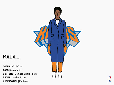 Maria | New York Knicks basketball charachter girl illustration knicks nba new york new york knicks series sports