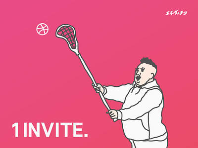 1 Dribbble Invitation charachter dribbble dribbble invitation dribbble invite illustration invite