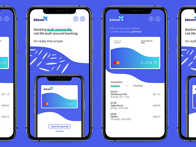 Klaver Bank App bank app banking app digital design finance app interface design ui ui design