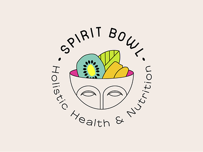 Logo Spirit Bowl bowl brand branding design face flat fruits health identity illustration logo logotype spirit vector web