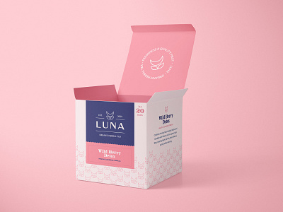 Luna Tea - Packaging brand brand identity branding idenity identitydesign illustrator luna luxury moon packaging packaging design pink tea vector