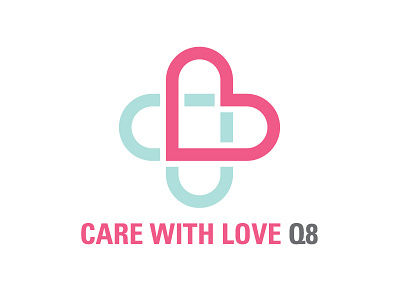 Care With Love Q8 brand care kuwait logo love pink