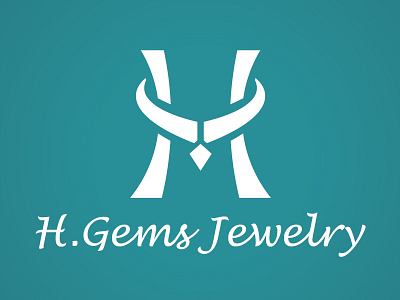 H Gems Jewelry Logo art brand branding jewelry logo