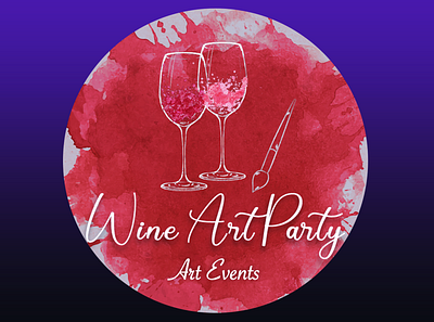 Art Event Logo: Wine Art Party branding design flat graphic design illustration illustrator logo logotype typography vector web