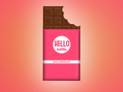 Dribbble Chocolate chocolate debut dribbble hello illustration