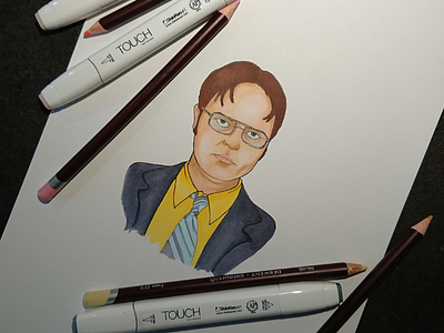 Portrait of Dwight burnmiser drawing dwight follow illustration illustrator ink paper portrait theoffice