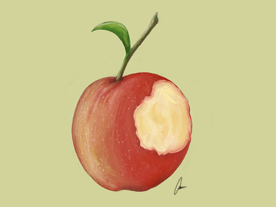 Apple art artist fruit illustration illustrator painting realism still life