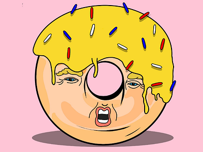 Donut Trump caricature digital art donald trump illustration ipad pro procreate