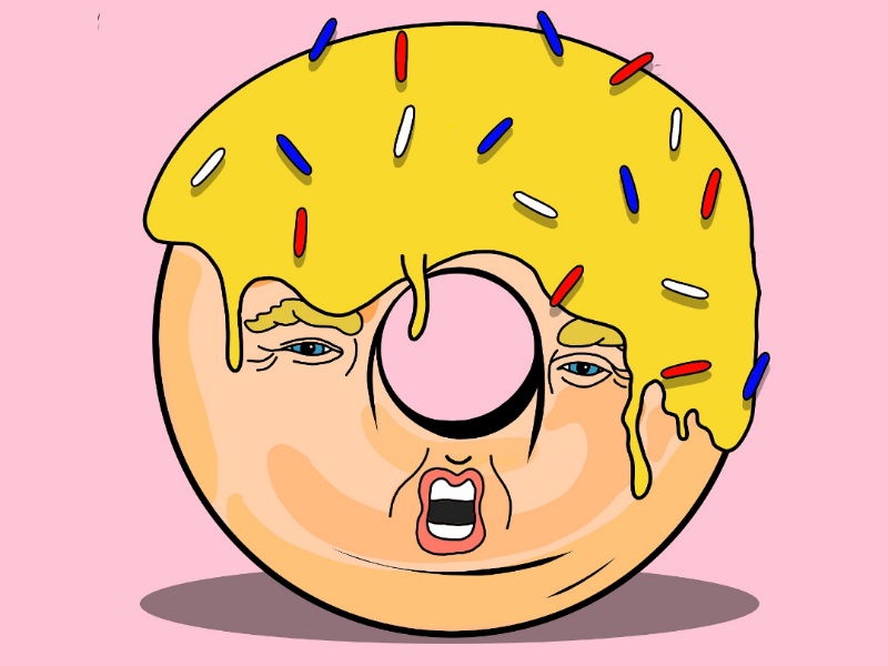Donut Trump digital art ipad pro caricature procreate illustration donald trump