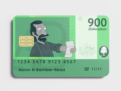 900 Dollarydoos artist credit card digital art illustration mock up thesimpsons
