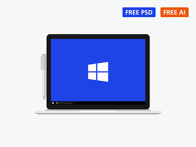 Microsoft Surface Book - Free PSD & AI Mockup