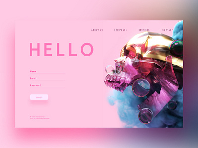 Sign up page daily ui daily ui challenge design illustration sign up page skull website
