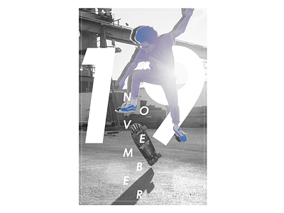 Poster with a skater. blackandwhite november photoshop poster skate text