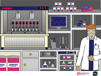 Light Up the Lab bowel cancer cancer research charity charity design drawing gif illustration interactive interactive lab lab light up lab