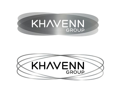 Khavenn brand identity branding grey khavenn logo metal metal effect metal rings monochrome rings shiny type typography