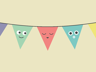 Party banner bunting character happy bunting illustration party party banner