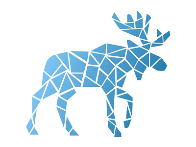 Blue Moose blue character geometric geometric design illustration logo logo design moose