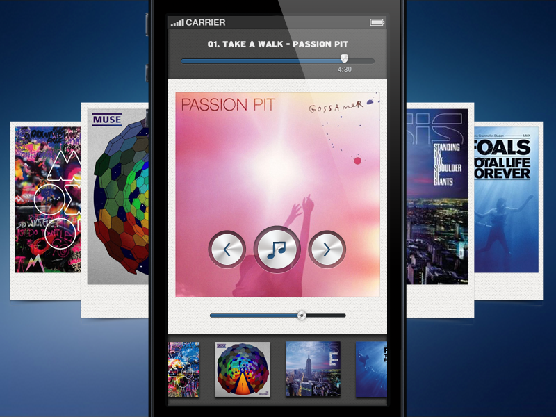 Music Player App music player app iphone buttons slider timer music player music player app iphone app