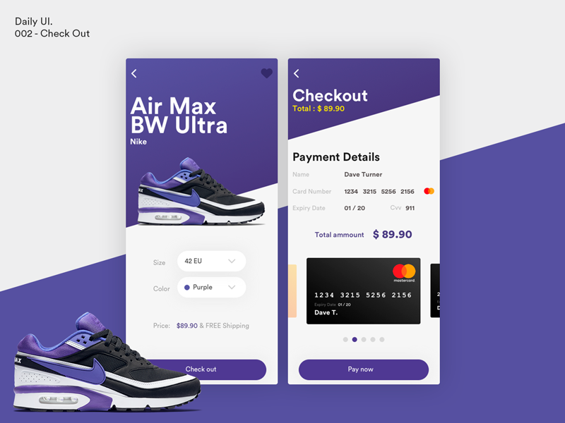 Daily UI - Checkout by David Jurin on Dribbble