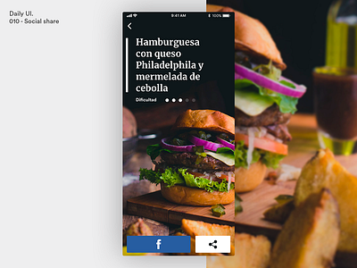 Daily UI - Social share 001 burger dailyui design food share social share ui