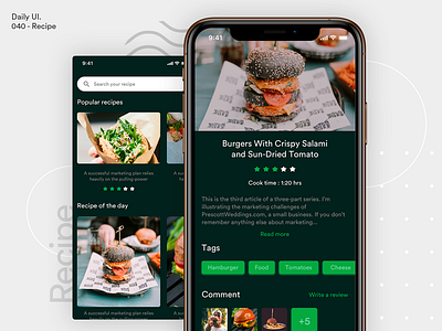 Daily UI - Recipe app dailyui design food ios mobile recipe ui ux