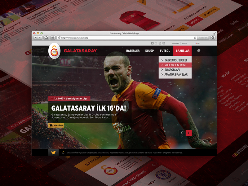 Galatasaray Sports Club galatasaray sport club web design football soccer ui ux