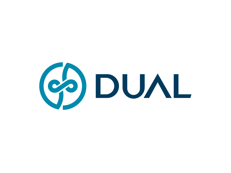 Dual Academy mono color school student academy dual logotype logo