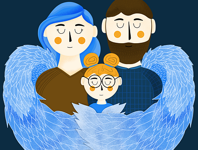 Good Angel Charity Illustration charity illustration children illustrations digital art family family care good angel illustration
