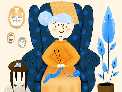 Help Elderly People Charity Illustration children illustrations digitalart elderly grandmother granny illustration illustration