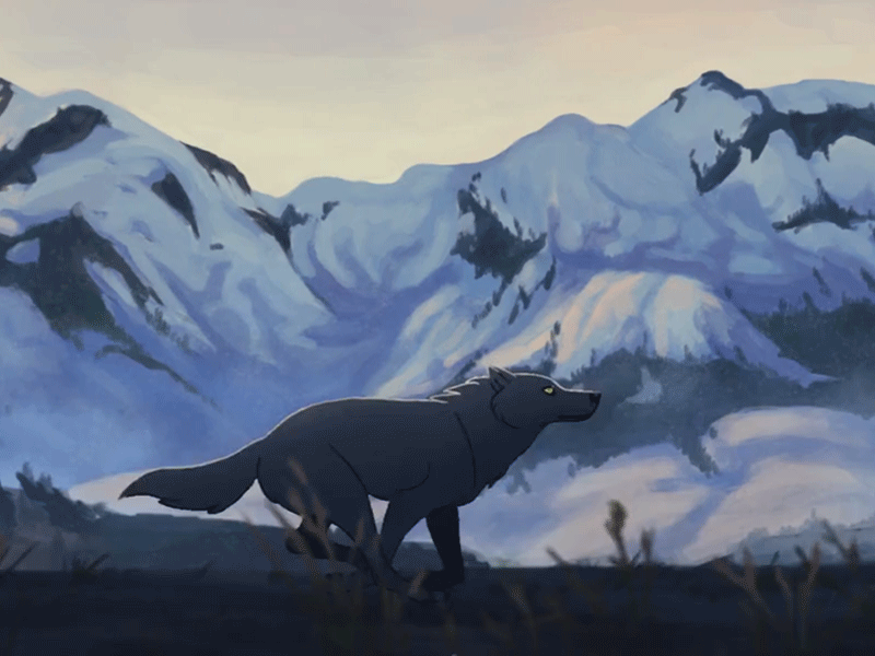 wolf run gif animated frame animation frame by frame frame by frame animation mountain run run cycle run cycle animation run loop running traditional animation winter wolf
